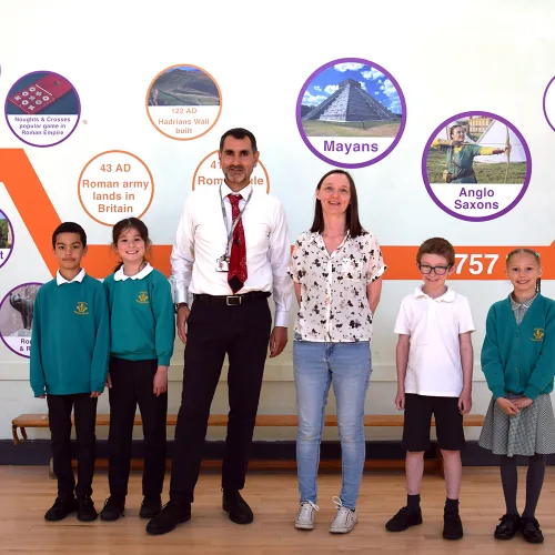 Headteacher, Mr Conway and Lead Designer, Carly Hacker